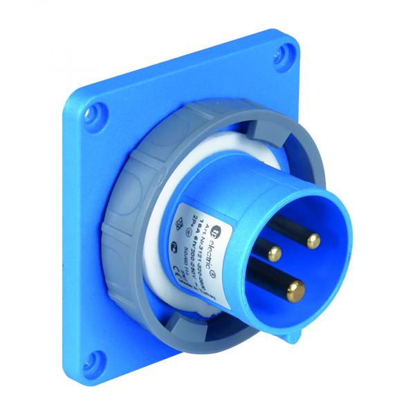 CEE Anbaustecker 83x90mm 3P 16A 6H IP67